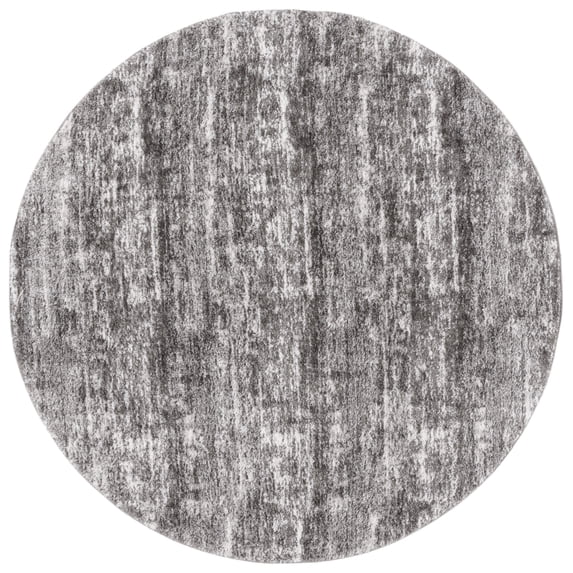 SAFAVIEH Penelope Yazmin Abstract Shag Area Rug, Grey/Ivory, 6'7" x 6'7" Round