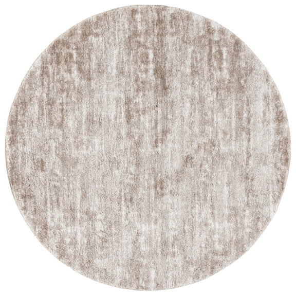 SAFAVIEH Penelope Yazmin Abstract Shag Area Rug, Taupe/Ivory, 6'7" x 6'7" Round