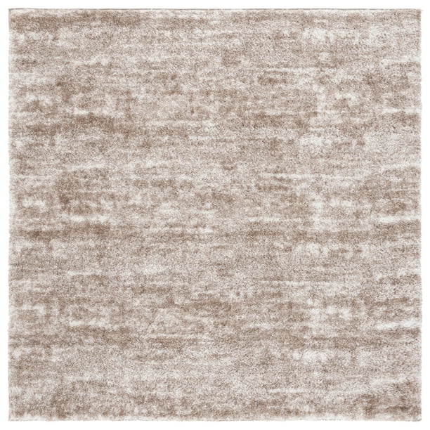 SAFAVIEH Penelope Yazmin Abstract Shag Area Rug, Taupe/Ivory, 6'7" x 6'7" Square
