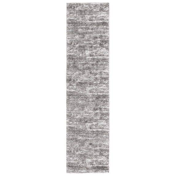 SAFAVIEH Penelope Yazmin Abstract Shag Runner Rug, Grey/Ivory, 2' x 8'
