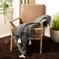thumbnail image 1 of Safavieh Pennie 50" x 60" Eclectic Cotton Throw, Black/Natural, 1 of 4