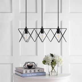 SAFAVIEH Pernille 3-Light Geometric Triangular Pendant, Black