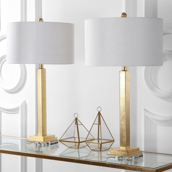 SAFAVIEH Perri 30 in. High Crystal Base Table Lamp, Gold, Set of 2