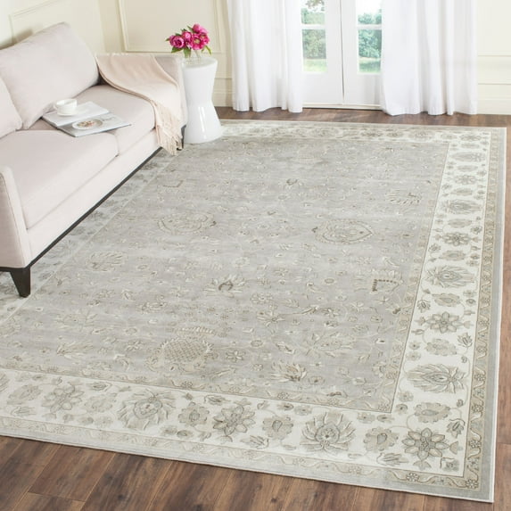 SAFAVIEH Persian Garden Cynarra Floral Bordered Area Rug, Silver/Ivory, 8' x 10'2"
