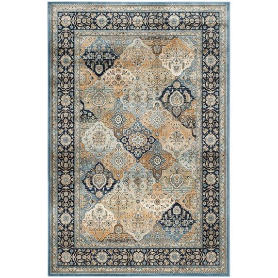 SAFAVIEH Persian Garden Lucille Floral Bordered Area Rug, Multi/Navy, 8' x 10'2"