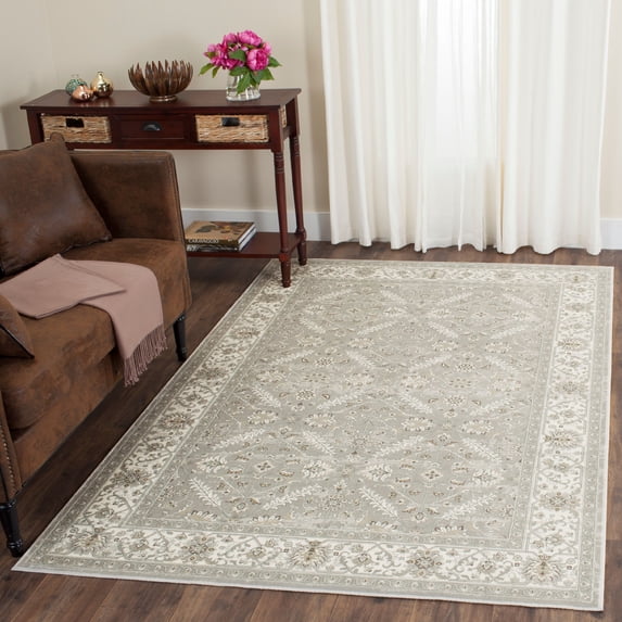 SAFAVIEH Persian Garden Norwood Border Area Rug, Silver/Ivory, 8' x 10'2"