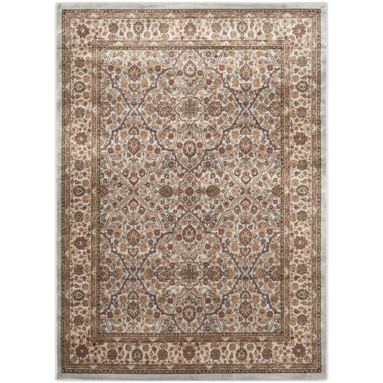 Light Blue and Ivory Persian Garden Wool Area Rug