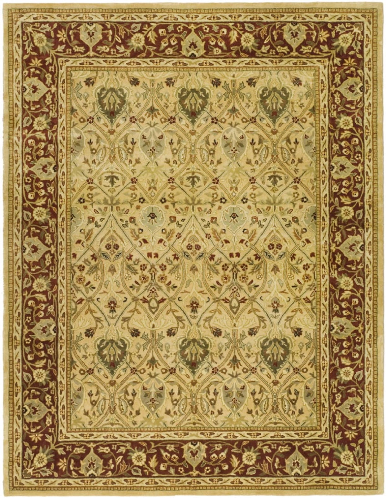 Ivory and Rust Hand-Tufted Wool 6' x 9' Area Rug