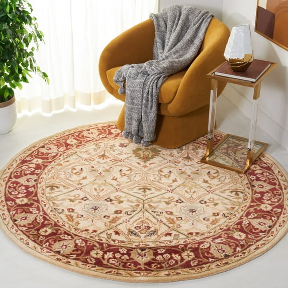 SAFAVIEH Persian Legend Adrian Oriental Area Rug, Ivory/Rust, 8' x 8' Round