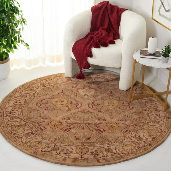 SAFAVIEH Persian Legend Adrian Oriental Area Rug, Moss/Beige, 3'6" x 3'6" Round