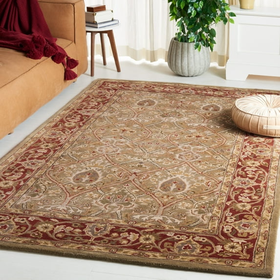 SAFAVIEH Persian Legend Adrian Oriental Area Rug, Light Green/Rust, 4'6" x 6'6" Oval