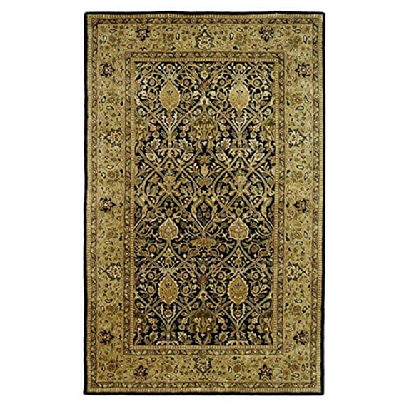 SAFAVIEH Persian Legend Amy Floral Bordered Wool Area Rug, Blue/Gold, 6' x 9'