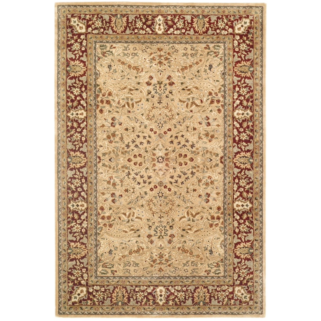 Ivory and Rust Hand-Tufted Wool 3' x 5' Area Rug