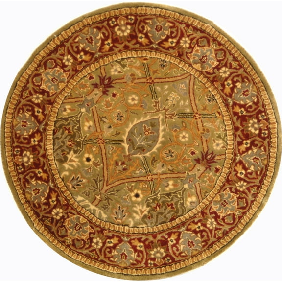 SAFAVIEH Persian Legend Amy Oriental Area Rug, Dark Olive/Rust, 3'6" x 3'6" Round