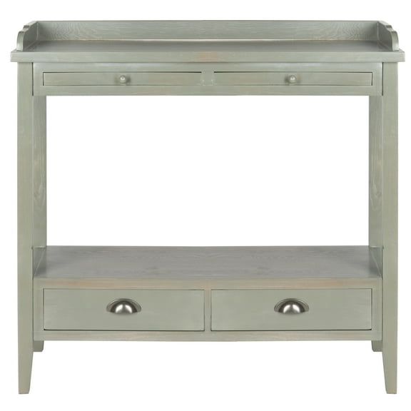 SAFAVIEH Peter Rustic Console with Storage Drawers, French Grey