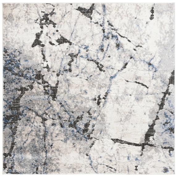 SAFAVIEH Petra Jesper Abstract Area Rug, Ivory/Light Grey, 6'7" x 6'7" Square