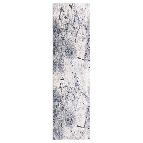 SAFAVIEH Petra Jesper Abstract Runner Rug, Ivory/Light Grey, 2'3" x 8'