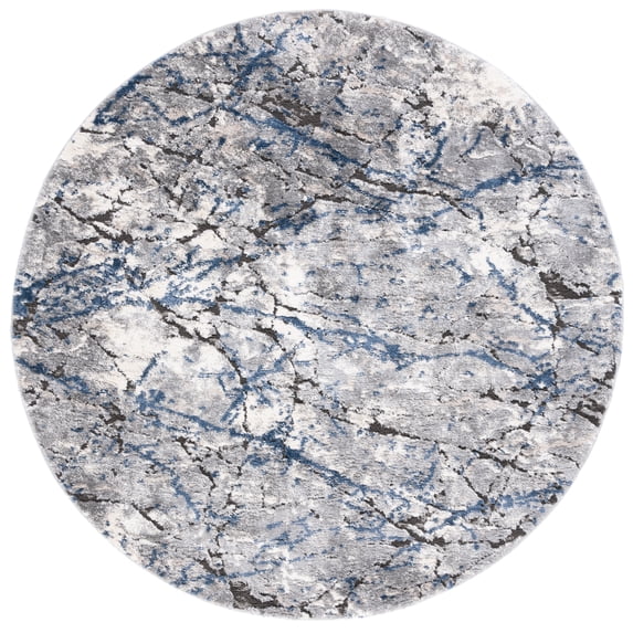 SAFAVIEH Petra Morven Abstract Area Rug, Light Grey/Light Beige, 6'7" x 6'7" Round