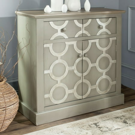 SAFAVIEH Petula Geometric Storage Chest with Drawer, Grey