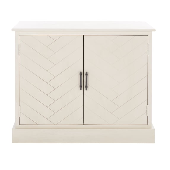 SAFAVIEH Peyton 2 Door Contemporary White Storage Wood Rectangle Cabinet (31.5 in. W x 13.4 in. D x 26 in. H)