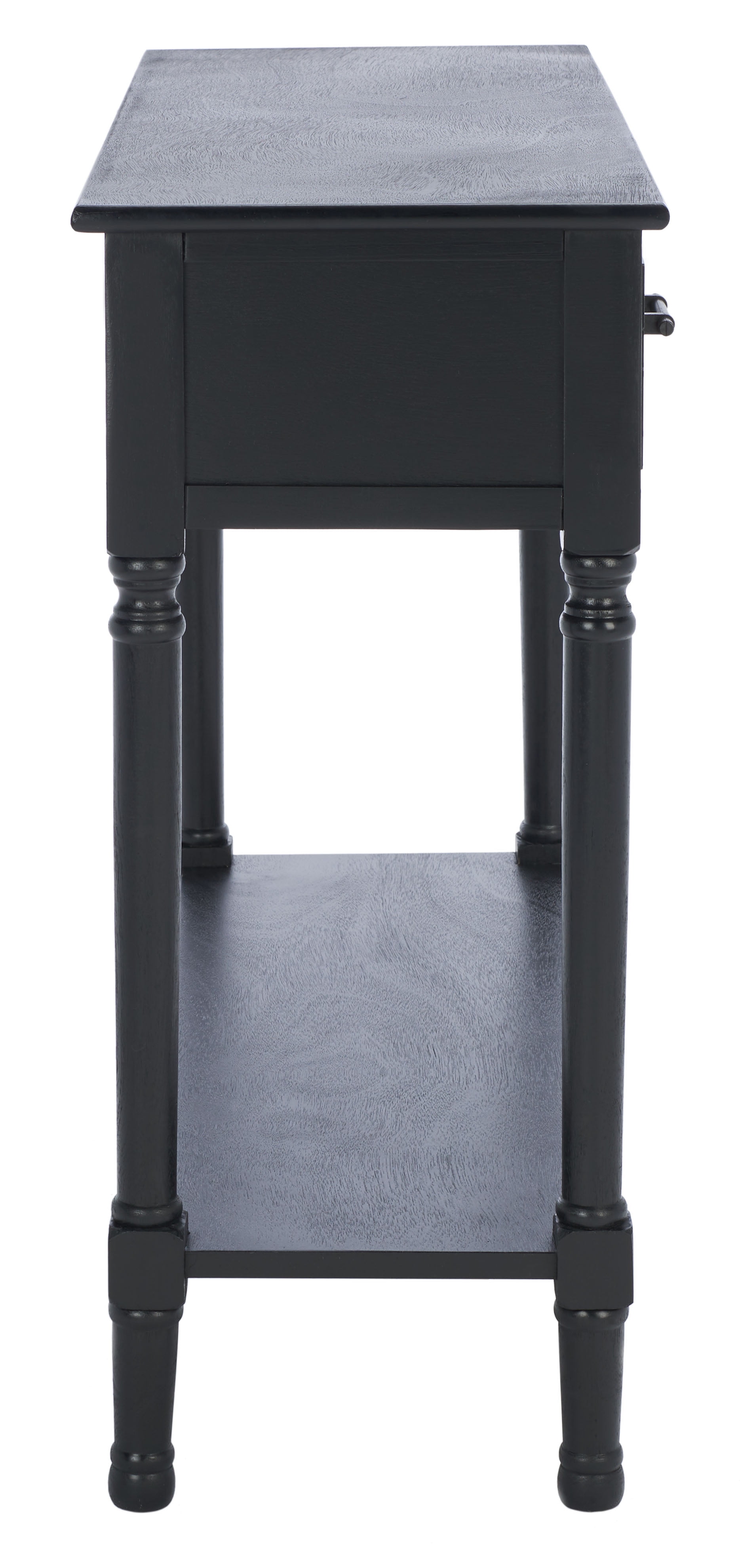 Peyton Black Wood and Metal Hallway Table with Storage