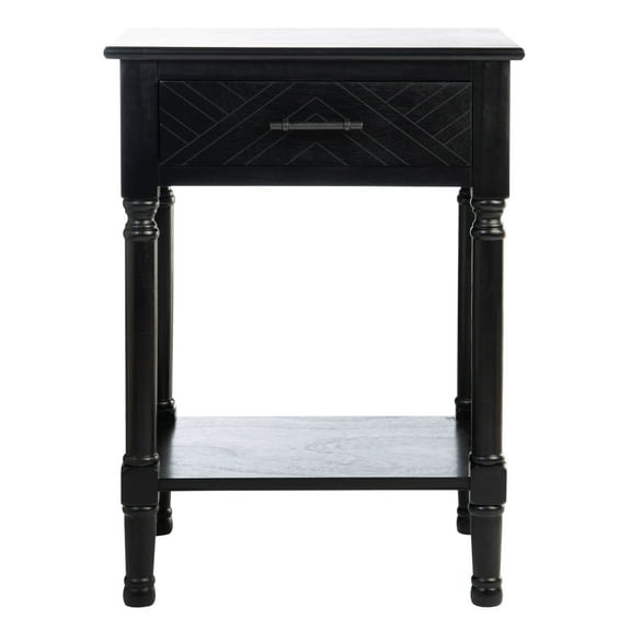 SAFAVIEH Peyton French Black Rectangle Wood Storage End Table (19 in. W x 15.8 in. D x 26 in. H)