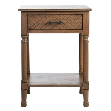 SAFAVIEH Peyton French Brown Rectangle Wood Storage End Table (19 in. W x 15.8 in. D x 26 in. H)