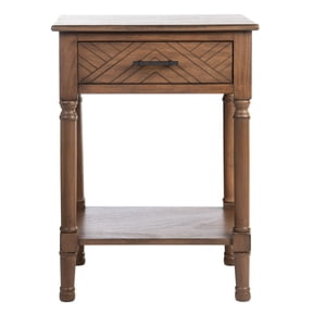 SAFAVIEH Peyton French Brown Rectangle Wood Storage End Table (19 in. W x 15.8 in. D x 26 in. H)