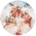 thumbnail image 1 of SAFAVIEH Phoenix Abagail Abstract Area Rug, Ivory/Terracotta, 6'7" x 6'7" Round, 1 of 7