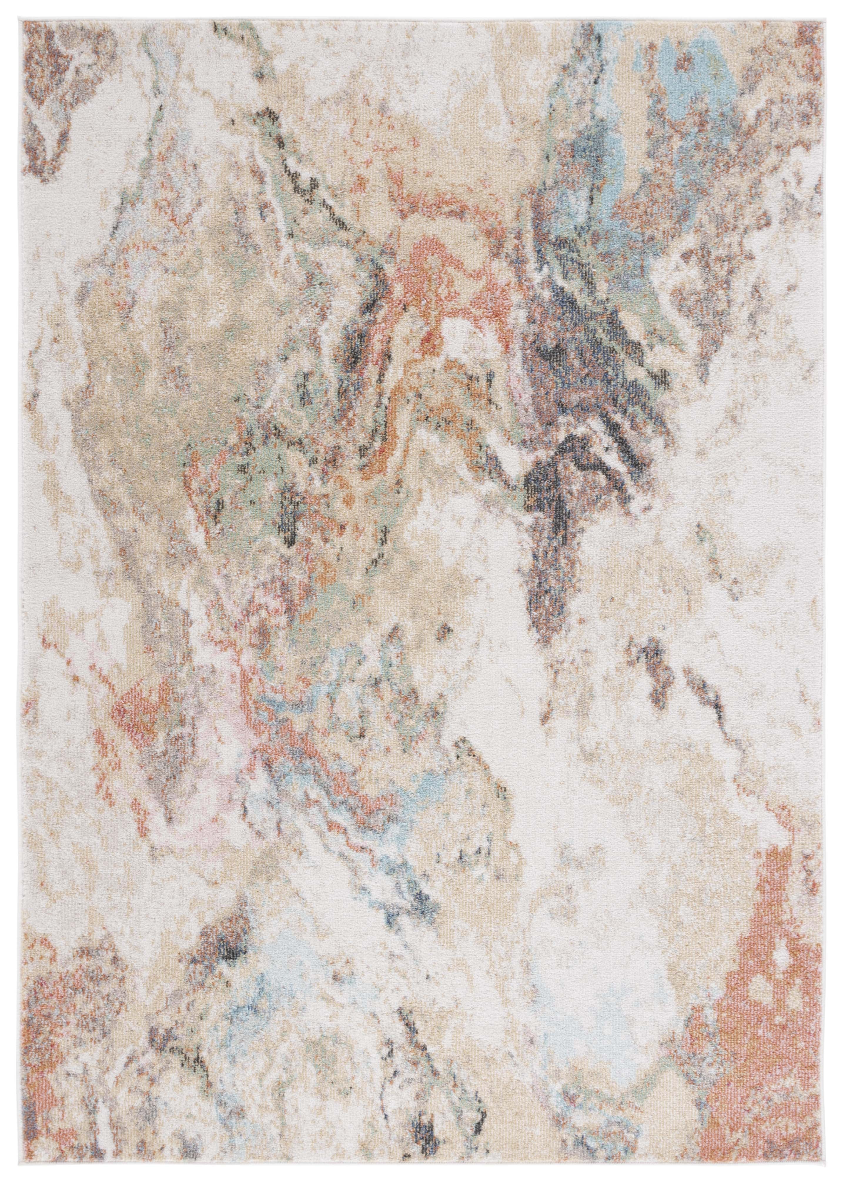 Classic Ivory & Gold Rust 65" Hand-Knotted Area Rug