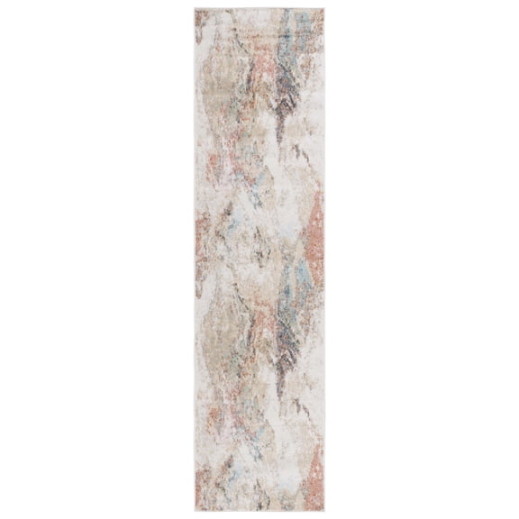 SAFAVIEH Phoenix Annora Abstract Runner Rug, Ivory/Gold Rust, 2'2" x 9'