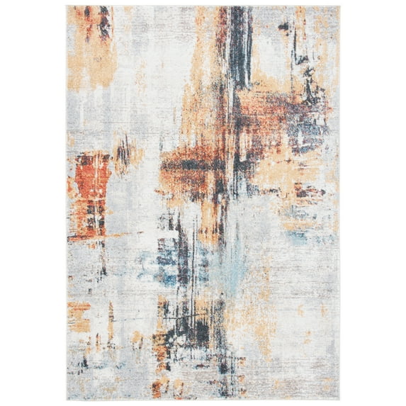 SAFAVIEH Phoenix Avery Abstract Area Rug, Ivory/Grey, 9' x 12'