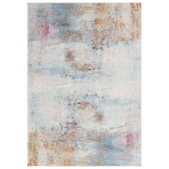 SAFAVIEH Phoenix Basil Abstract Area Rug, Aqua/Gold Rose, 8' x 10'