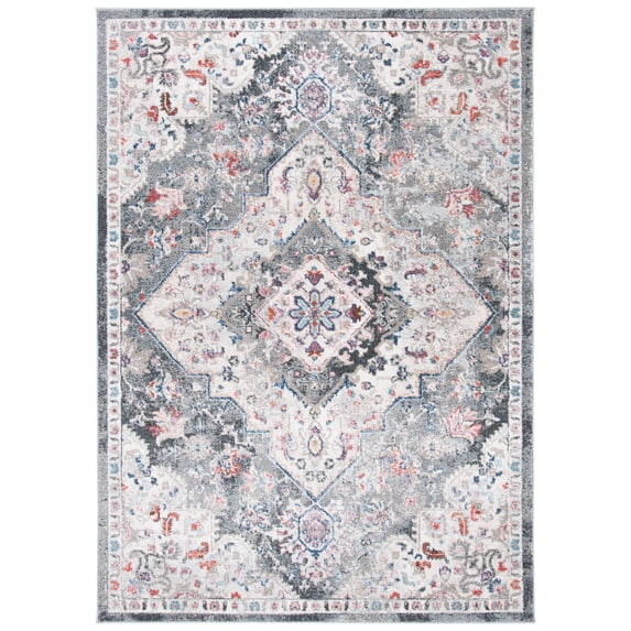 SAFAVIEH Phoenix Belinda Medallion Area Rug, Ivory/Grey, 8' x 10'