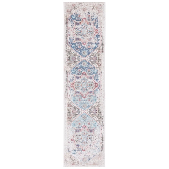 SAFAVIEH Phoenix Beulah Abstract Area Rug, Ivory/Blue, 4'5" x 6'5"