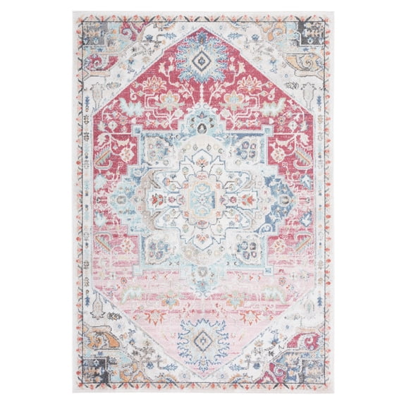 SAFAVIEH Phoenix Beulah Abstract Area Rug, Red/Ivory, 9' x 12'