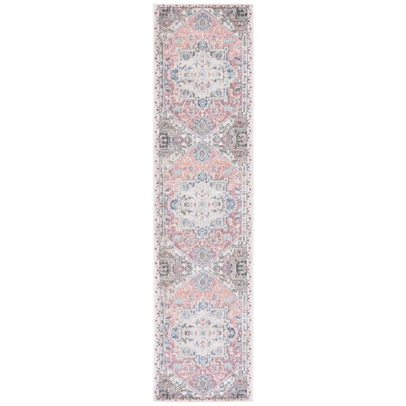 SAFAVIEH Phoenix Beulah Abstract Runner Rug, Red/Ivory, 2'2" x 9'