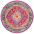 thumbnail image 1 of SAFAVIEH Phoenix Brooklyn Bordered Area Rug, Fuchsia/Blue, 6'7" x 6'7" Round, 1 of 8