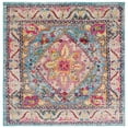 thumbnail image 1 of SAFAVIEH Phoenix Brooklyn Bordered Area Rug, Turquoise/Beige, 4' x 4' Square, 1 of 9