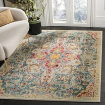 SAFAVIEH Phoenix Collection PHX156B Blue / Yellow Rug