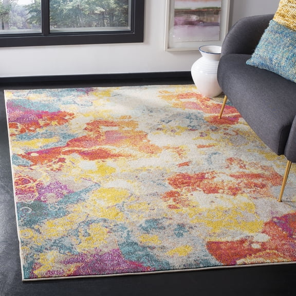 SAFAVIEH Phoenix Collection PHX157P Blue / Orange Rug