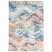 SAFAVIEH Phoenix Corrie Abstract Area Rug, Ivory/Blue Rust, 8' x 10'