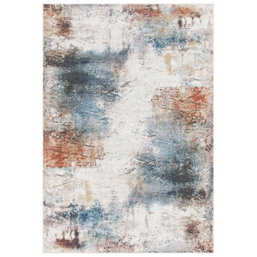 SAFAVIEH Phoenix Darina Abstract Area Rug, Ivory/Blue, 4'5" x 6'5"