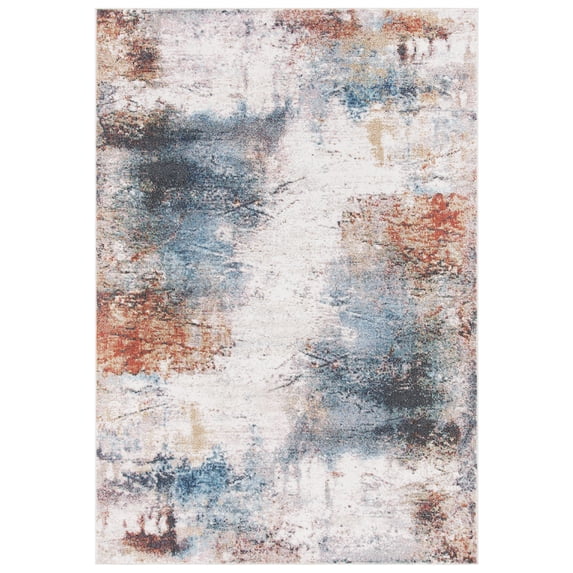 SAFAVIEH Phoenix Darina Abstract Area Rug, Ivory/Blue, 4'5" x 6'5"