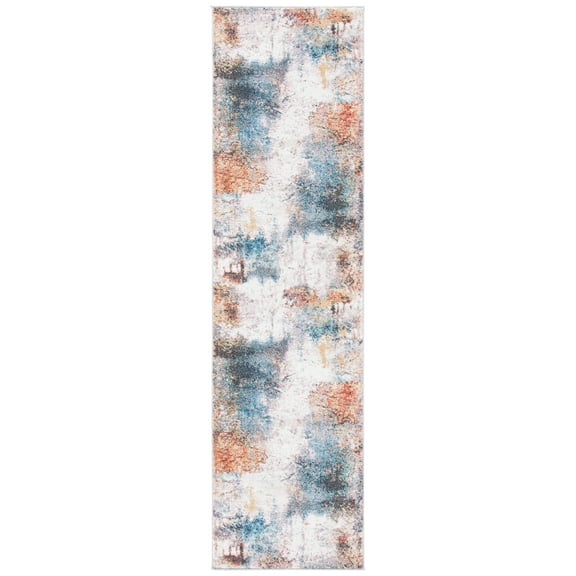 SAFAVIEH Phoenix Darina Abstract Runner Rug, Ivory/Blue, 2'2" x 8'