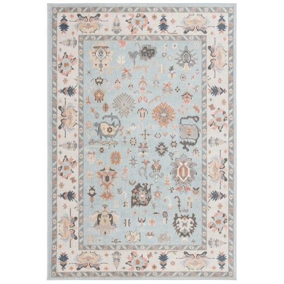 SAFAVIEH Phoenix Elwin Abstract Area Rug, Light Blue/Ivory Gray, 4'5" x 6'5"