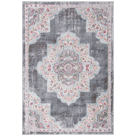 SAFAVIEH Phoenix Jepson Medallion Area Rug, Grey/Ivory, 9' x 12'