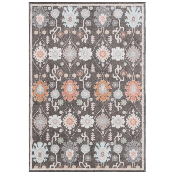 SAFAVIEH Phoenix Joseph Floral Area Rug, Dark Gray/Ivory Blue, 9' x 12'