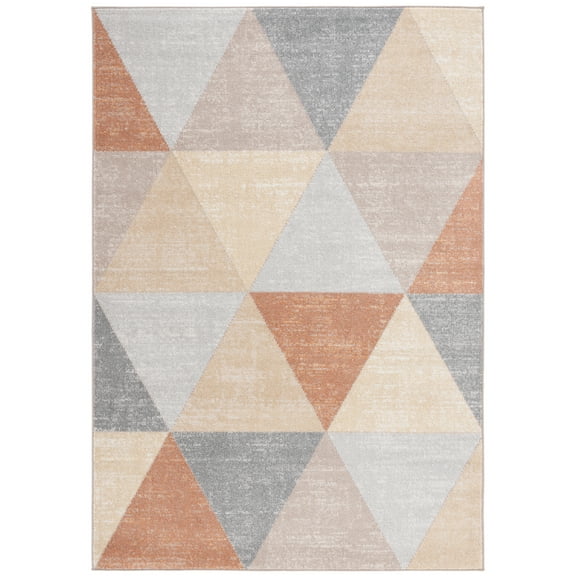 SAFAVIEH Phoenix Kaitlyn Geometric Area Rug, Grey/Rust, 8' x 10'