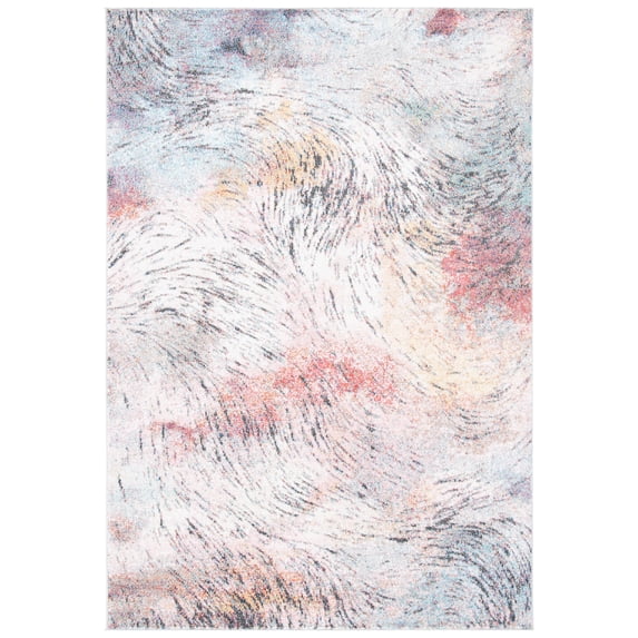 SAFAVIEH Phoenix Keiran Abstract Area Rug, Ivory/Pink, 4'5" x 6'5"